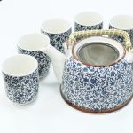 blue pattern herbal teapot