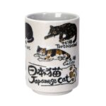 Japanese Cat Breed Names Yunomi Style Tea Cup Reactive Glaze 10 Fl oz Jp (6/60)